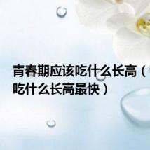 青春期应该吃什么长高(青春期吃什么长高最快)