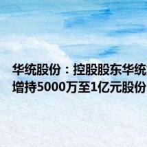 华统股份:控股股东华统集团拟增持5000万至1亿元股份