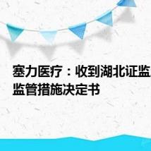 塞力医疗:收到湖北证监局行政监管措施决定书