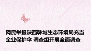 网民举报陕西韩城生态环境局充当企业保护伞 调查组开展全面调查