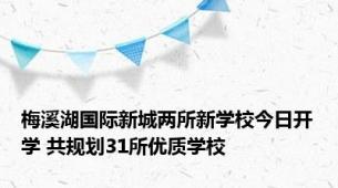 梅溪湖国际新城两所新学校今日开学 共规划31所优质学校