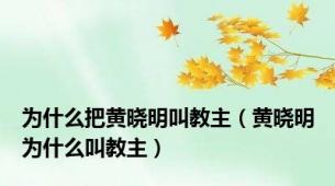 为什么把黄晓明叫教主（黄晓明为什么叫教主）