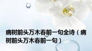 病树前头万木春前一句全诗（病树前头万木春前一句）
