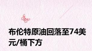 布伦特原油回落至74美元/桶下方