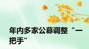 年内多家公募调整“一把手”