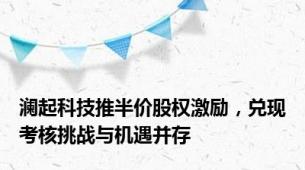 澜起科技推半价股权激励，兑现考核挑战与机遇并存