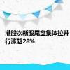 港股次新股尾盘集体拉升 嘀嗒出行涨超28%