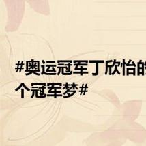 #奥运冠军丁欣怡的另一个冠军梦#