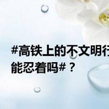 #高铁上的不文明行为只能忍着吗#？