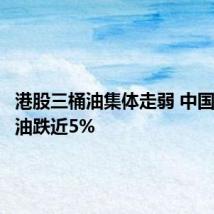 港股三桶油集体走弱 中国海洋石油跌近5%