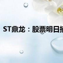 ST鼎龙:股票明日摘牌