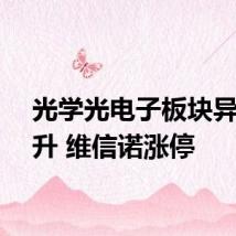 光学光电子板块异动拉升 维信诺涨停