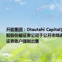 升能集团:Otautahi Capital合共3.7亿股股份被证券公司于公开市场通过保证金证券账户强制出售