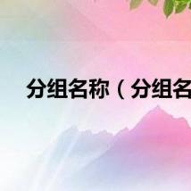 分组名称（分组名）