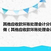 其他应收款坏账处理会计分录怎么做(其他应收款坏账处理会计分录)