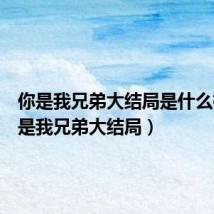 你是我兄弟大结局是什么样(你是我兄弟大结局)