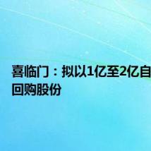 喜临门：拟以1亿至2亿自有资金回购股份