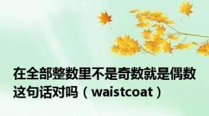 在全部整数里不是奇数就是偶数这句话对吗（waistcoat）
