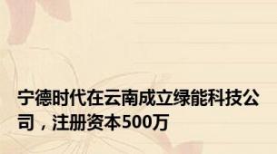 宁德时代在云南成立绿能科技公司，注册资本500万