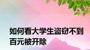 如何看大学生盗窃不到百元被开除