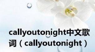 callyoutonight中文歌词（callyoutonight）