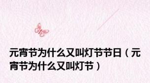 元宵节为什么又叫灯节节日（元宵节为什么又叫灯节）