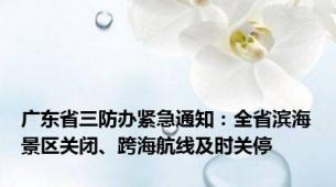广东省三防办紧急通知：全省滨海景区关闭、跨海航线及时关停