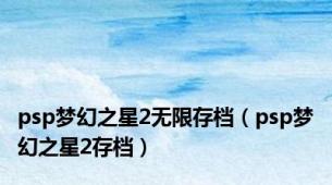 psp梦幻之星2无限存档（psp梦幻之星2存档）