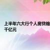 上半年六大行个人房贷缩水超三千亿元