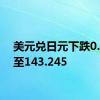 美元兑日元下跌0.33%至143.245