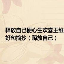 释放自己便心生欢喜王维传中的好句摘抄(释放自己)