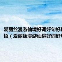 爱丽丝漫游仙境好词好句好段及感悟(爱丽丝漫游仙境好词好句摘抄)