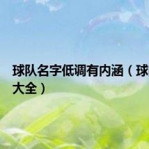 球队名字低调有内涵(球队名字大全)
