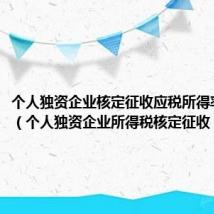 个人独资企业核定征收应税所得率是多少(个人独资企业所得税核定征收)