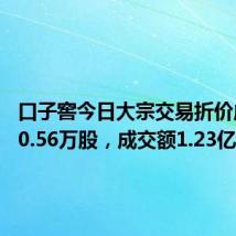 口子窖今日大宗交易折价成交360.56万股,成交额1.23亿元