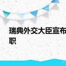 瑞典外交大臣宣布将辞职
