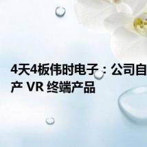 4天4板伟时电子:公司自身不生产 VR 终端产品