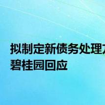 拟制定新债务处理方案？碧桂园回应