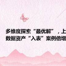多维度探索“最优解”,上市公司数据资产“入表”案例倍增