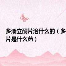 多潘立酮片治什么的(多潘立酮片是什么药)