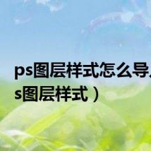 ps图层样式怎么导入(ps图层样式)