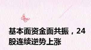 基本面资金面共振，24股连续逆势上涨