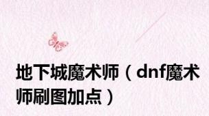 地下城魔术师（dnf魔术师刷图加点）