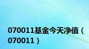 070011基金今天净值（070011）