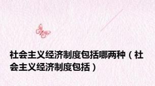 社会主义经济制度包括哪两种（社会主义经济制度包括）