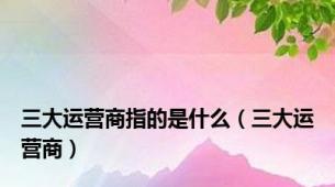 三大运营商指的是什么（三大运营商）