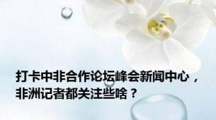 打卡中非合作论坛峰会新闻中心，非洲记者都关注些啥？