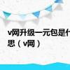 v网升级一元包是什么意思（v网）