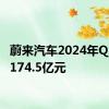 蔚来汽车2024年Q2营收174.5亿元