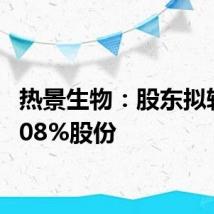 热景生物:股东拟转让1.08%股份